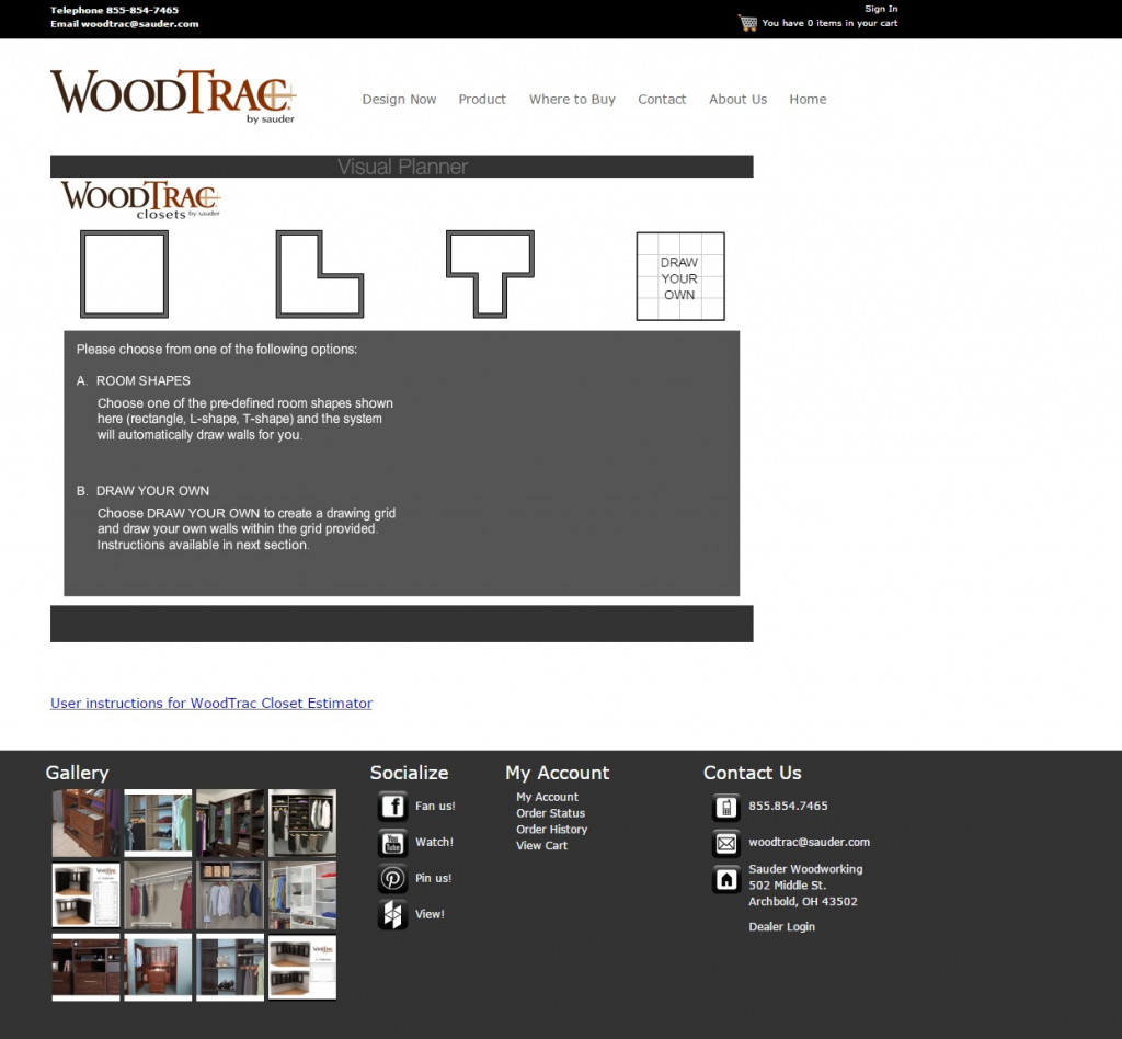 Software to assist closet system design, estimates