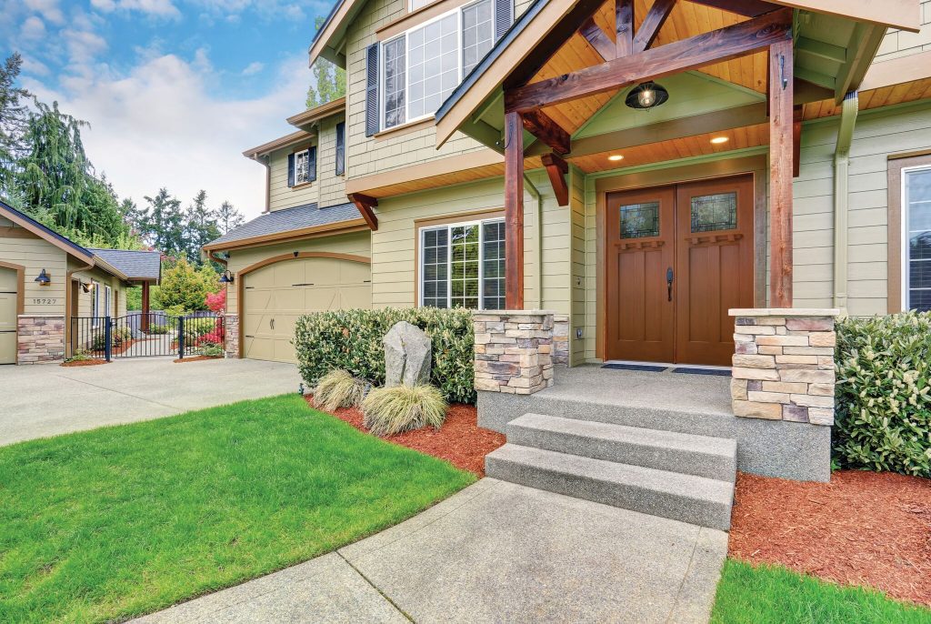 Three-panel entry door complements interior offerings