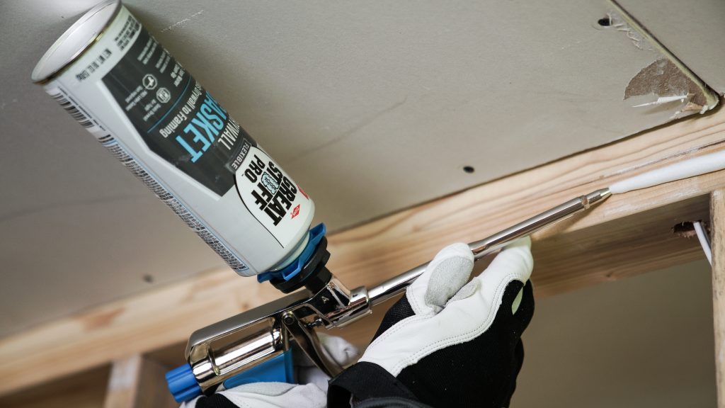 Foam sealant allows for smooth drywall