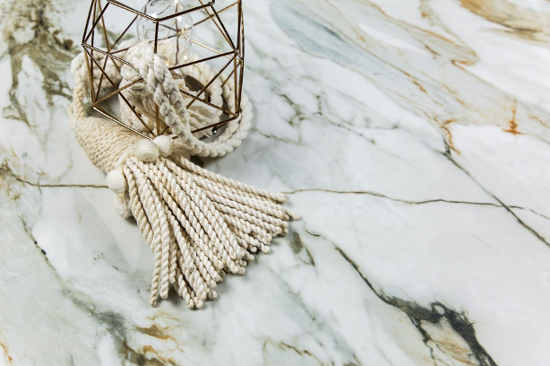 Surface emphasizes contrast with white for dramatic effect