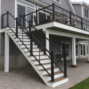 Powder-Coated Aluminum Posts, Steel Cable Infill - QUALIFIED REMODELER