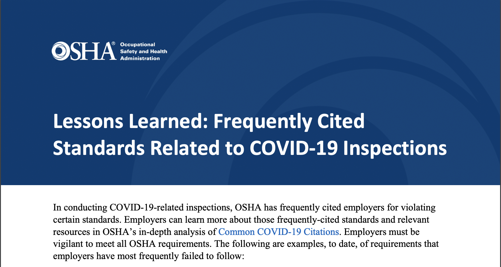 Osha Issues One Pager On Covid Enforcement Qualified Remodeler