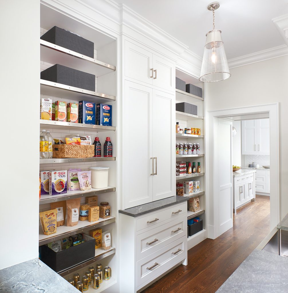 Corner Walk-In Pantry for Kitchen Storage