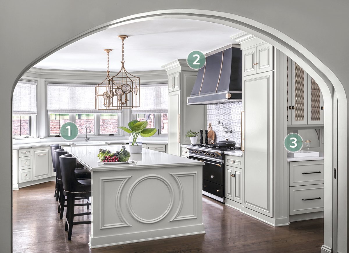 Traditional Kitchen in White and Brass - Beck/Allen Cabinetry