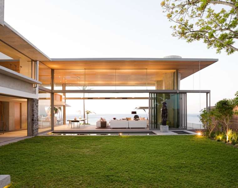 Backyard of modern house