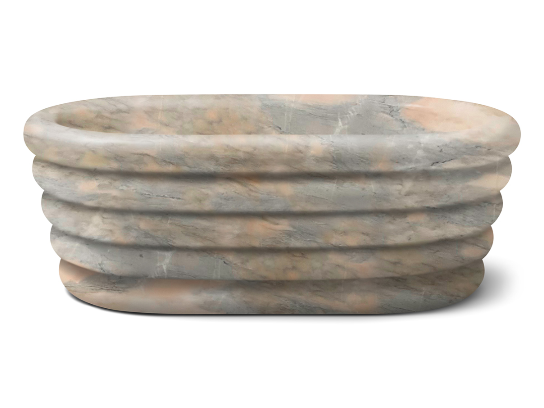 Uniquely ergonomic marble tub