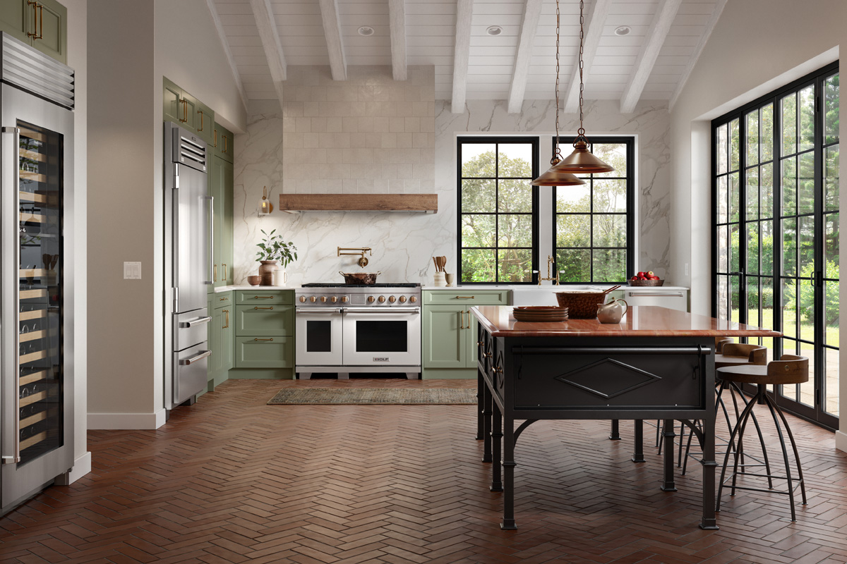 洋書 new country KITCHENS New Old - Custom Kitchen with a White Farmhouse Sink and See