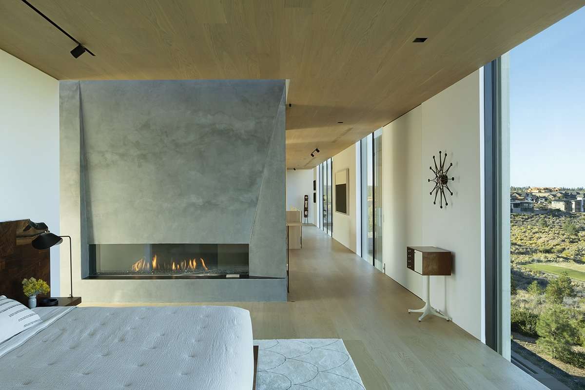 Fireplace inside primary suite