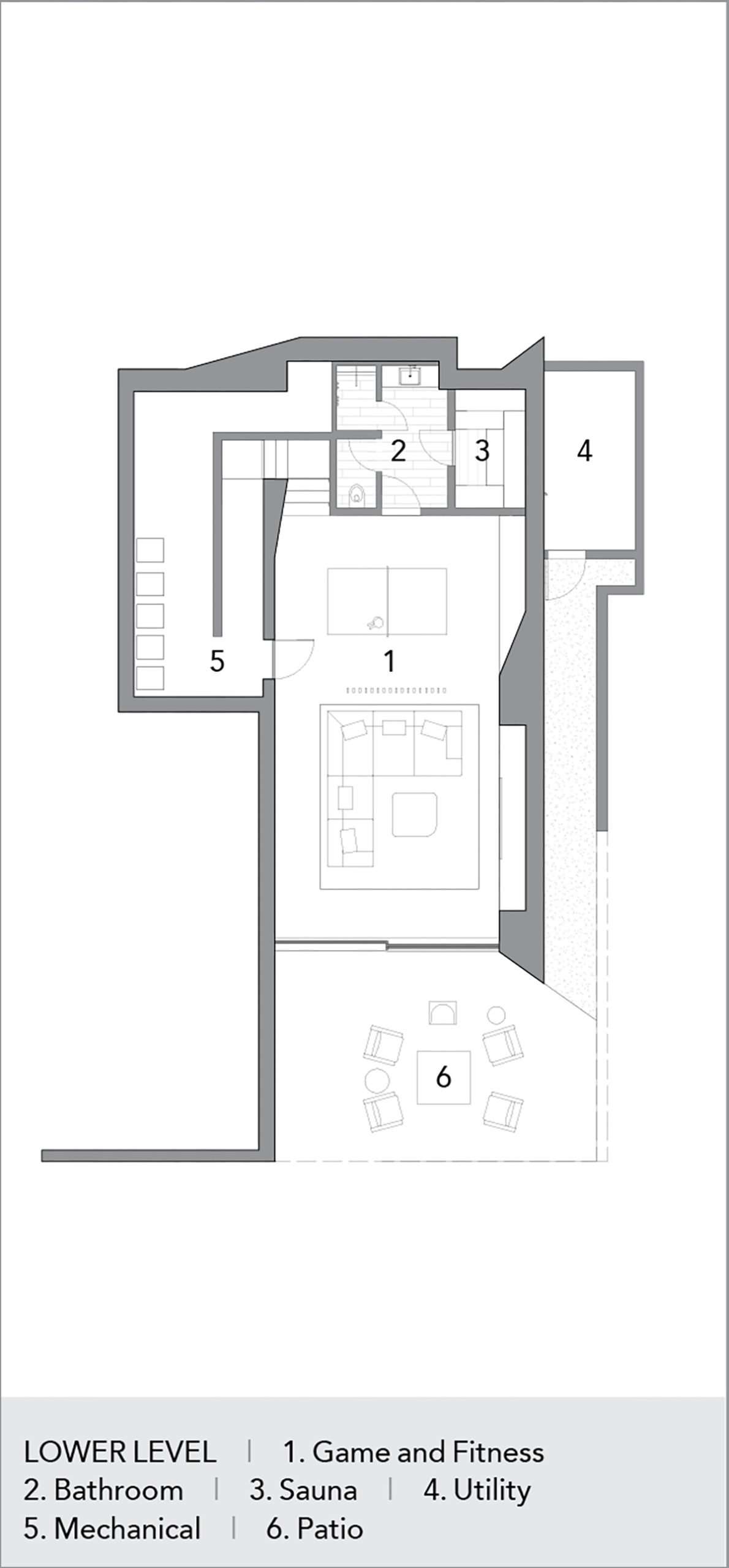 Lower level floor plan
